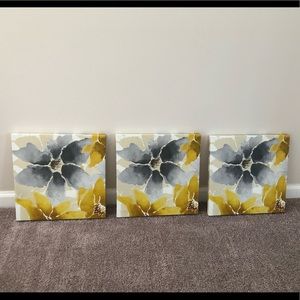 Set of 3 wrapped canvas wall art